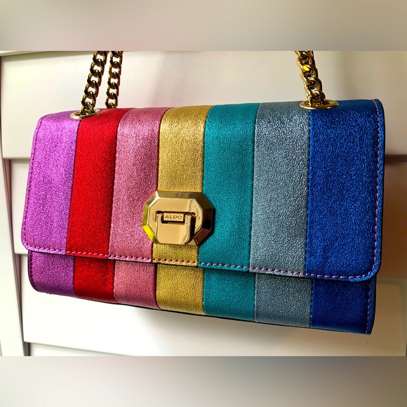 Aldo Multicolor Striped Shoulder Bag NWOT - Picture 3 of 9